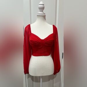 Hello Molly Scarlet Long Sleeve Crop Top